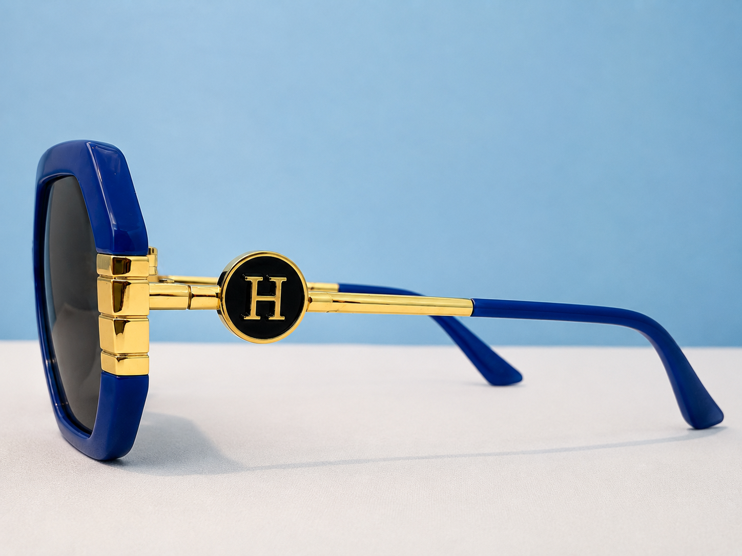 SunVibe Luxe Blue Gold – Oversized Damen Sonnenbrille